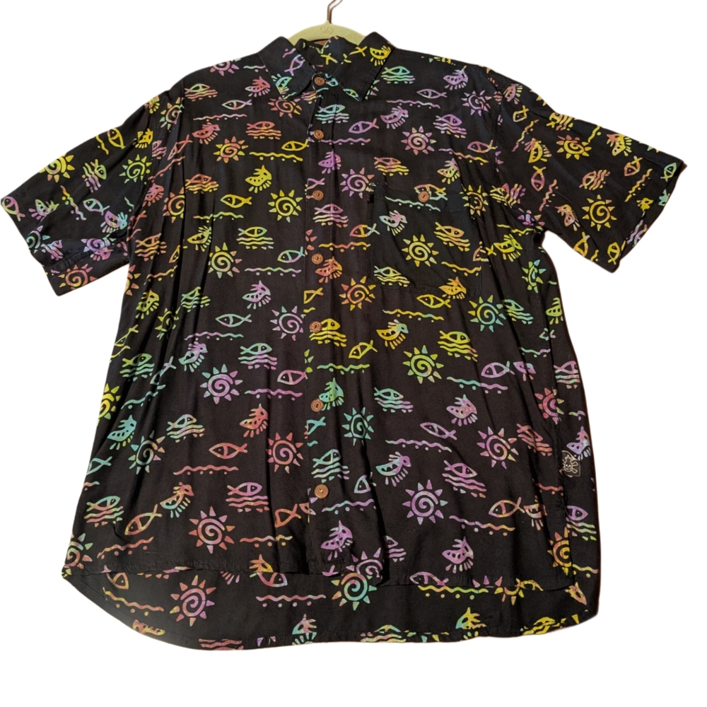 Vibrant Multicolor Patterned Men's Shirt